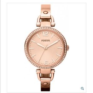 Fossil watch in rose gold